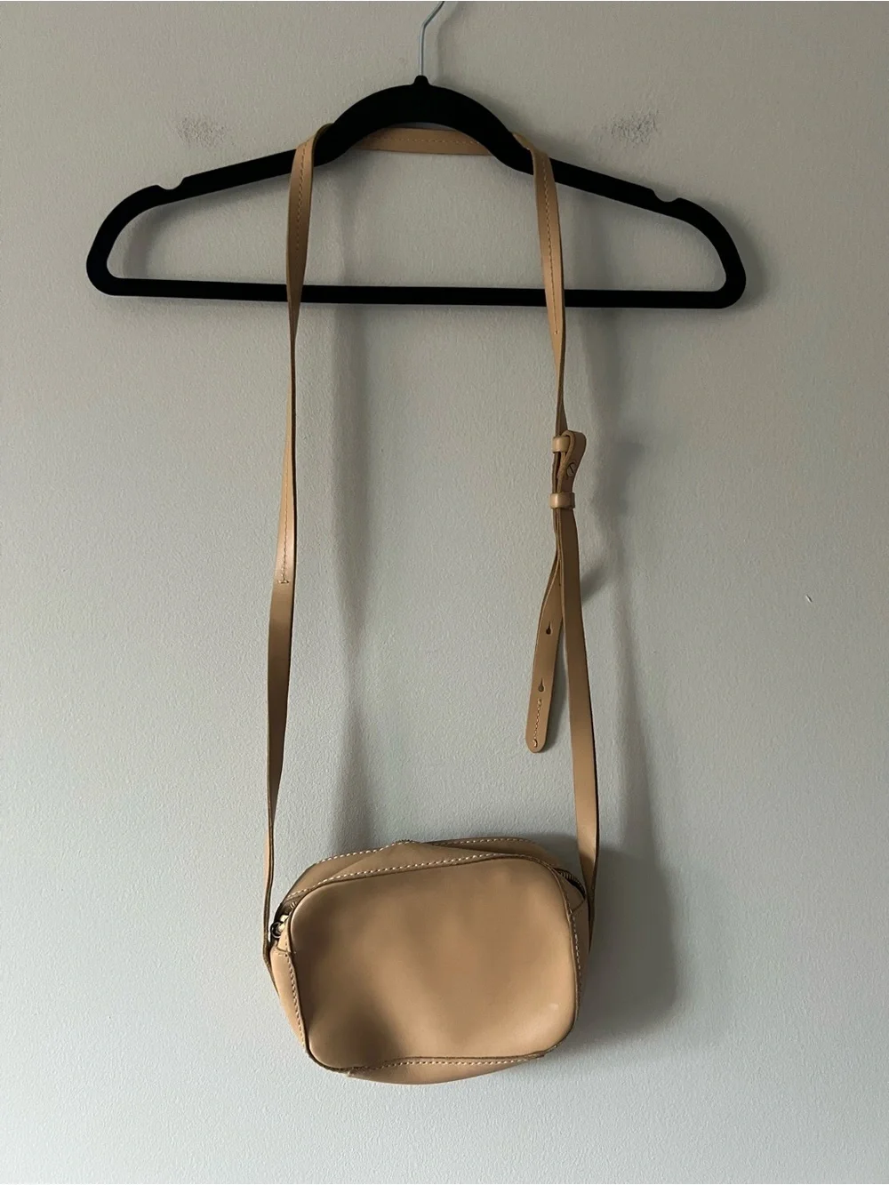 J.Crew Tan Leather Mini Crossbody Bag Neutral Minimalist Camera Bag